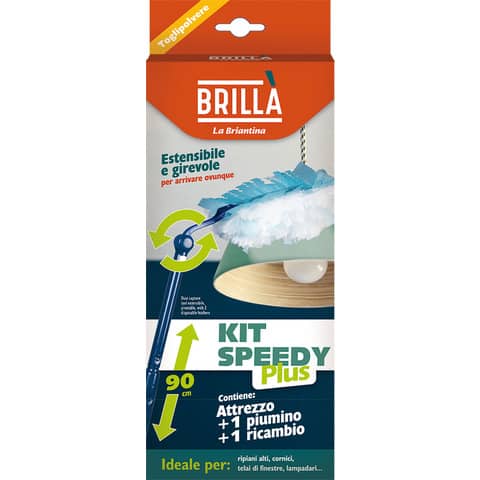 Catturapolvere con manico allungabile Speedy Plus Brillà 1 manico + 2 piumini ATT02714A